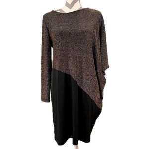 Oleg Cassini 80's Asymmetrical Loose Fit Dress - Size M